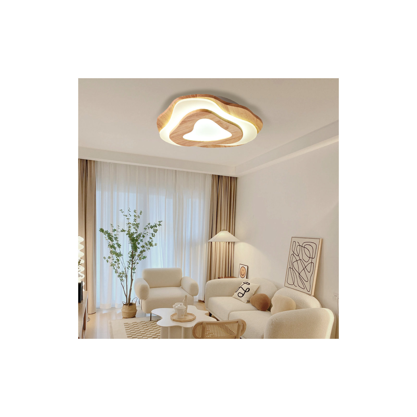 Single Light Acrylic LED Flush Mount, 2.75" H x 15.74" W x 15.71" D