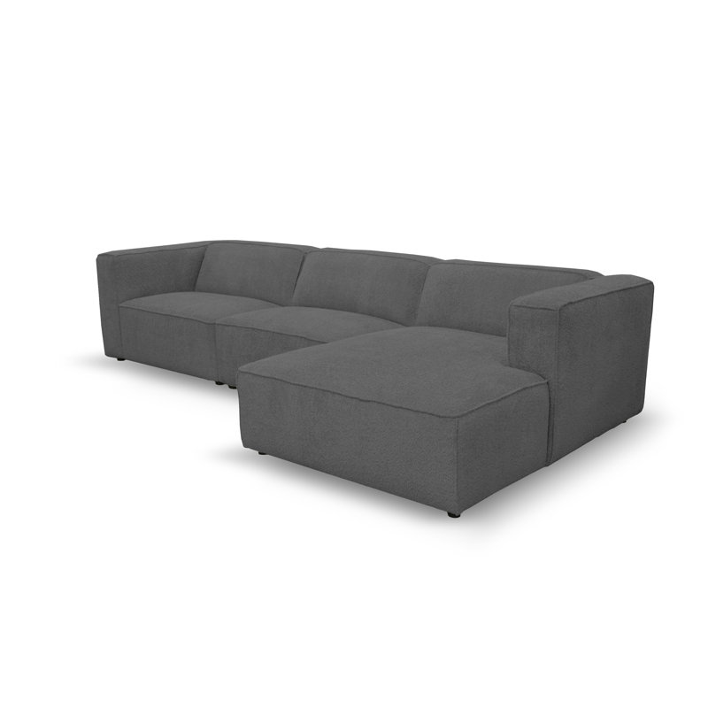 MARCEL 4 Seater Corner Sofa , Dark Grey, Aligned to the right
