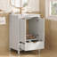 Meuble-lavabo moderne de 24 po avec lavabo, trou de robinet simple, panneaux de porte texturés, grand rangement et charnières à fermeture en douceur-33423260