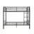 Bristol Gunmetal Finish F/F Bunk Bed, Convertible With Reversible Front , Metal Tube Slats In Slat System, Full - Length Guard Rail On Top 6 Inch Recommended Mattress Height For Top, 38 Between