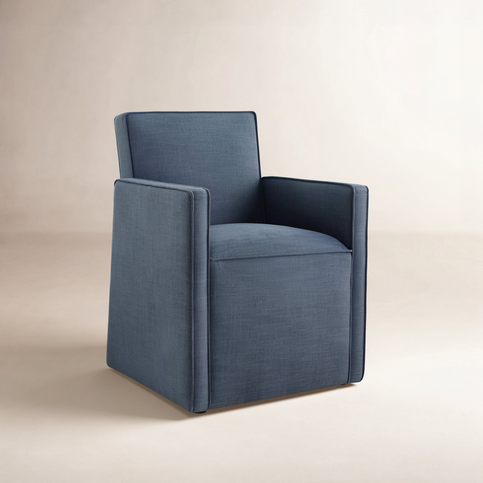 Henley Linen Dining Armchair, Linen Effie Indigo