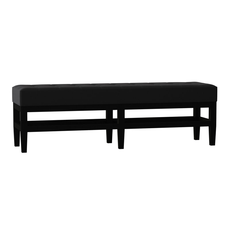 Galindo-White Upholstered Bench, Ireland Black, Mahogany