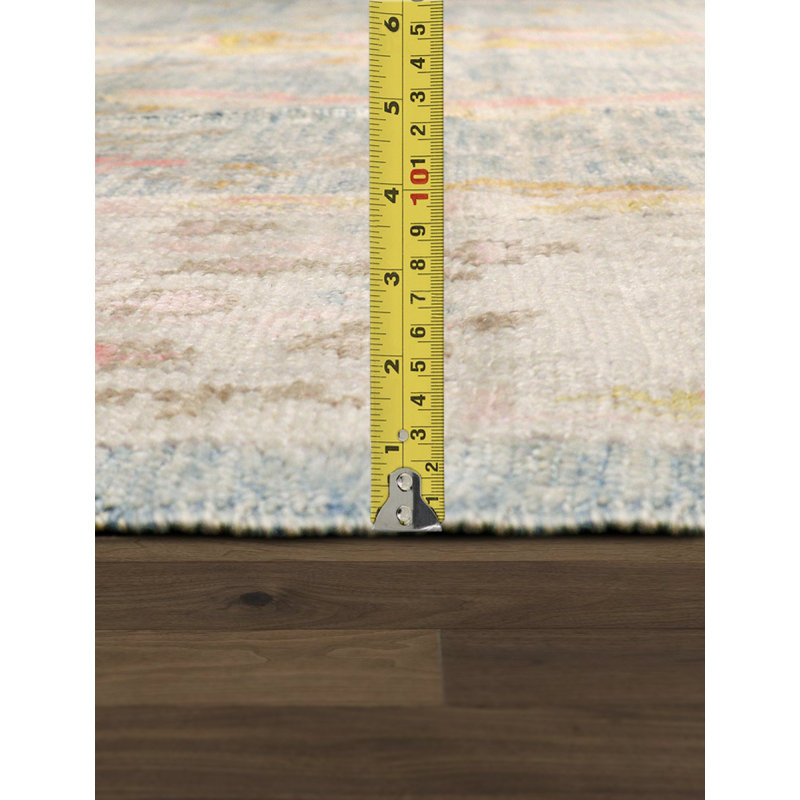 Oushak Hand Knotted Wool Oriental Area Rug in Blue/Ivory/Pink