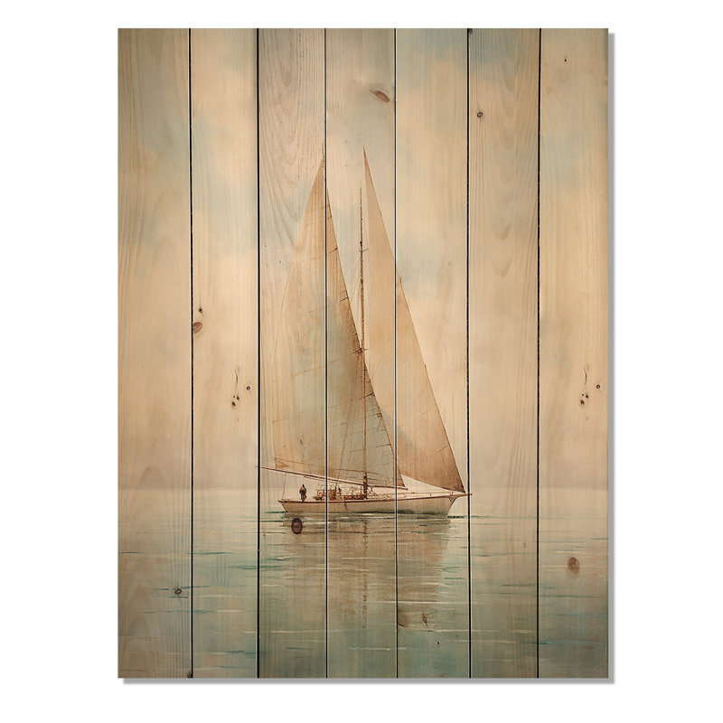 Anacletus voilier chuchotant une brise II sur bois, H 32 po x l 24 po x P 0,78 po