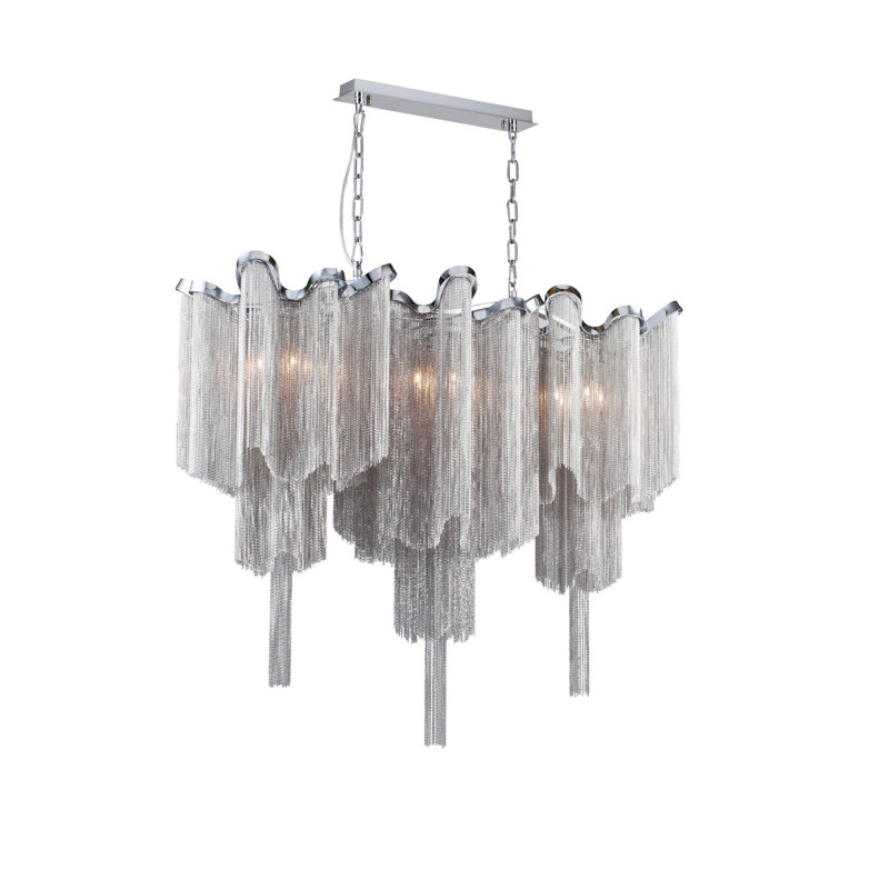 Lustre géométrique unique à 12 lumières Barlene