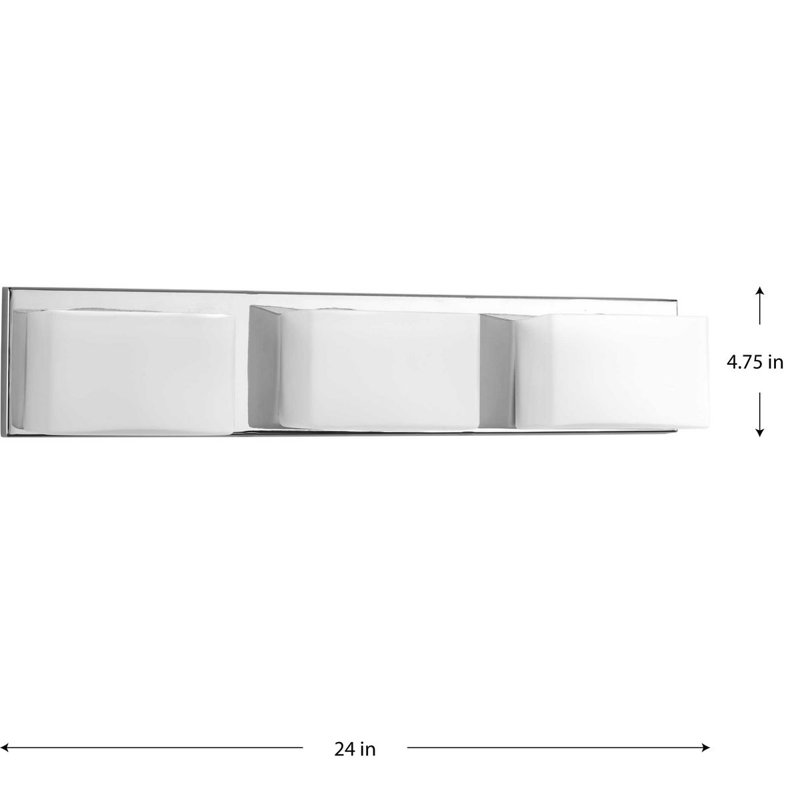 Dawel 3 - Light Dimmable LED Vanity Light, Polished Chrome
