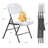 Foldable Plastic Folding Chairs with Steel Frame - 450 lbs Capacity, Available in White, Black, and Blue, for Indoor/Outdoor Use-1086562571