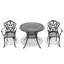 Ensemble de meubles de patio en aluminium coulé avec coussins blanc cassé-942108518