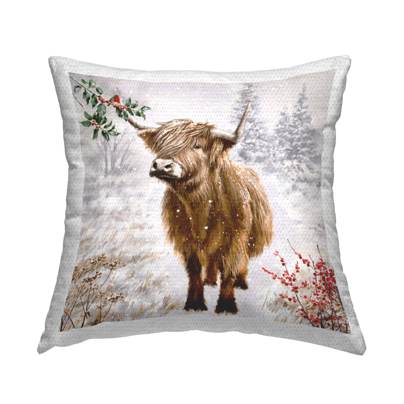 Coussin d'extérieur «C piétons dans la neige» par Ian Saxton