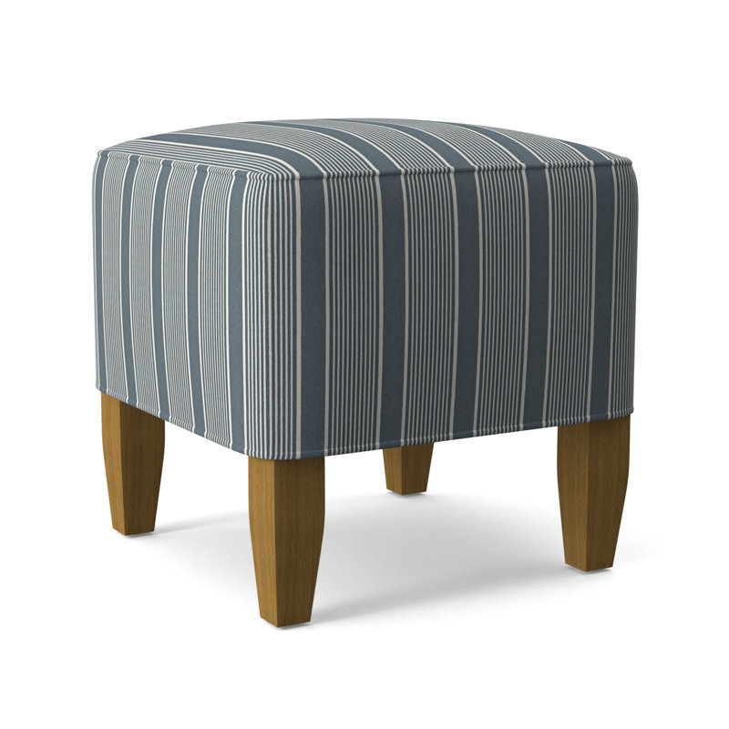 Brooklyn Upholstered Ottoman, Beige Performance Fabric; 0851-73, Honey Finish