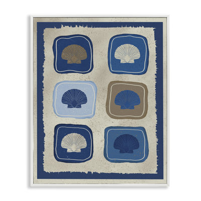 Nautical Block Shells Framed Giclee, design by Julia Frost