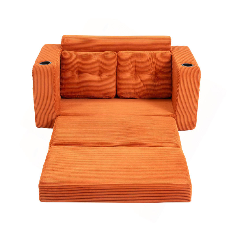 Canapé-lit convertible, canapé-lit double extensible, canapé-lit convertible 2 en 1, canapé-lit escamotable avec coussins pour le salon de la chambre à coucher