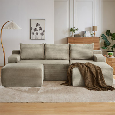 Canapé modulaire en U en forme de nuage avec siège profond, aucun assemblage requis, canapé-lit modulaire pour salon, chambre à coucher, appartement, chameau