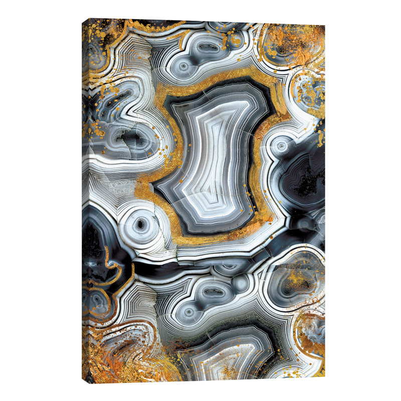 Geode Onyx - Wrapped Canvas Print, 30.48cm H x 20.32cm W x 1.91cm D