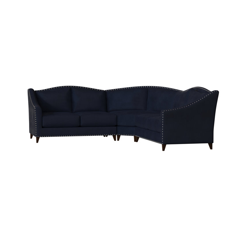 Canapé modulaire Carolina, Noyer, Graphite, Velours perle