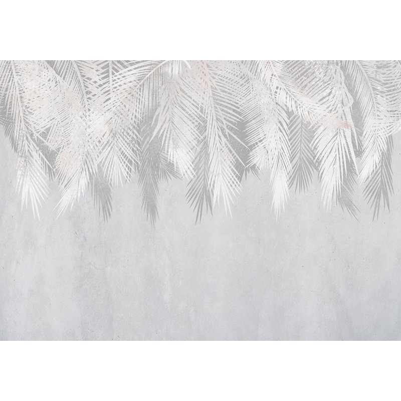 Papier peint botanique - Palmes pâles, L 110 po x l 157 po