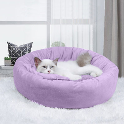 Coussin pour chien rond d'automne avec coussin pour chien 15,7 x 15,7 x 3,9 po