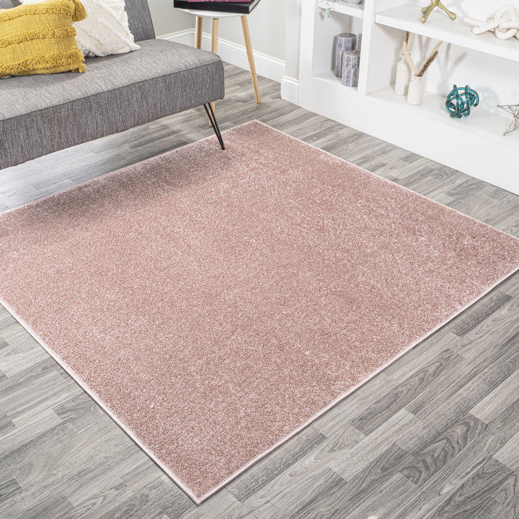 Auldridge Solid Low-Pile Pink Rug