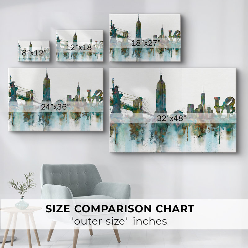 NY Skyline - galerie enveloppée Cavas, H 40 po x l 60 po