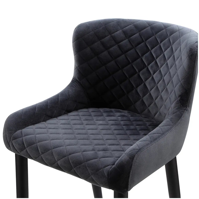 Tabouret de bar et de comptoir Carly, Gris, Tabouret de comptoir (siège d'une hauteur de 26 p