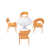 Blanc / orange