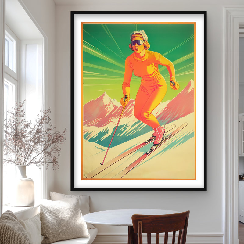 Imprimé mat alpin encadré alpin - Sports et jeux beige