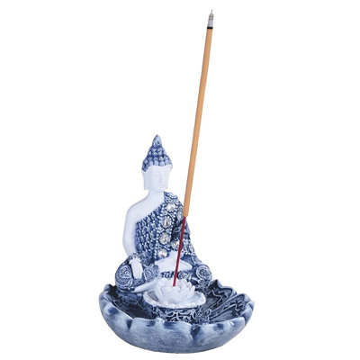 Figurine de bouddha en forme de terre avec bâtons d'encens Gautama