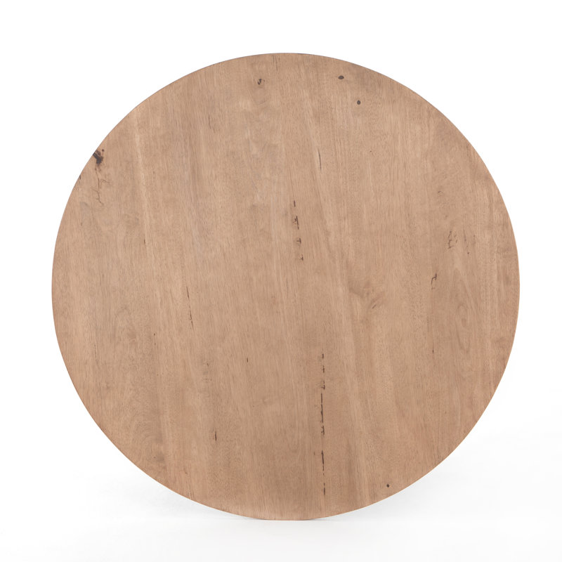 Bronx Round Dining Table, Light Brushed Parawood/Dark Brown