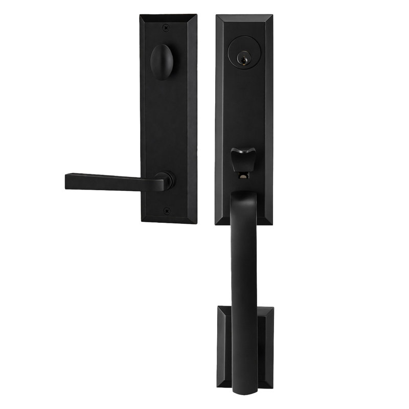 Bravura 971-904S Active Austin Handleset with Memphis Lever in Satin Nickel - L, Matte Black, Left