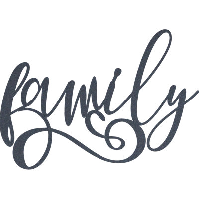 Family Cursive- Metal Wall Art-Black