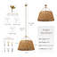 Luminaire suspendu surdimensionné en rotin de style campagnard 6-E26 29,92 pouces Southhampton