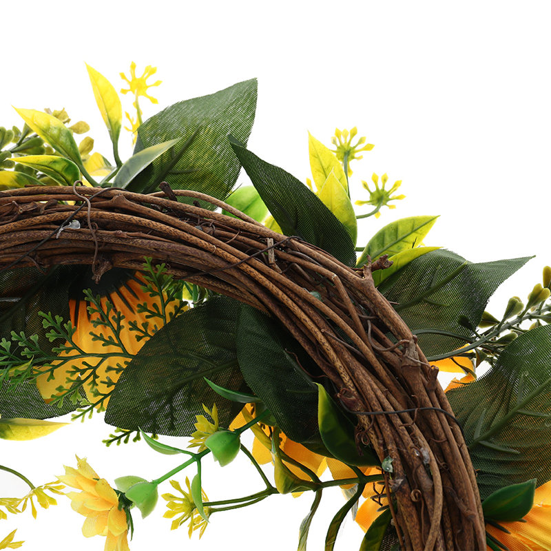Handcrafted Faux Sunflower 35cm Wreath