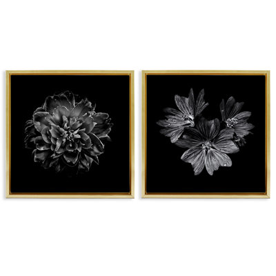  «Blossoms with Water Droplets», ensemble de 2 toiles flottantes encadrées par Brian Carson