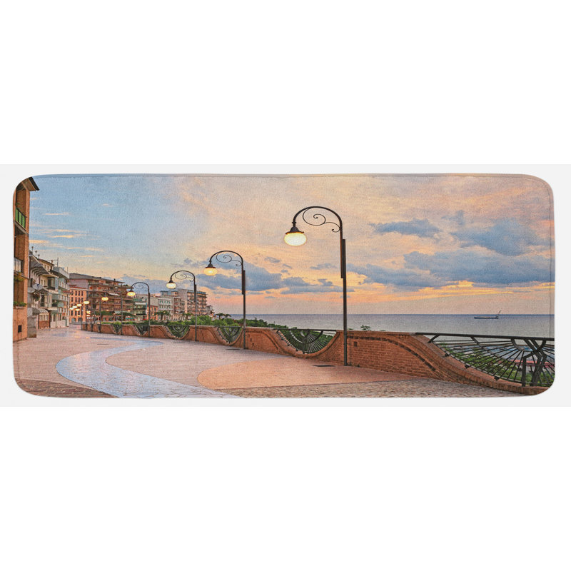Traditional Solid Color Polyester Kitchen Mat