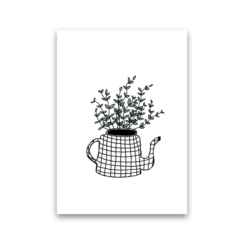 Teapot Plants Green by Carissa Tanton - Print, 30cm H x 21cm W x 1cm D, Unframed