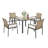 All Weather 5-Piece Patio Dining Set With Acacia Wood Table Top And Umbrella Hole-684637162