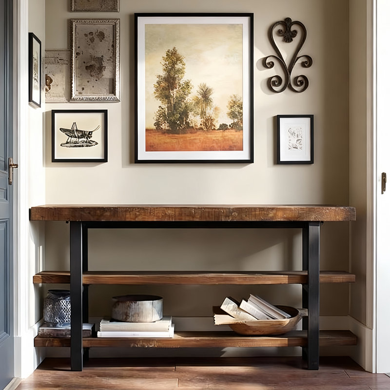 Console rétro de style pastoral, H 31,5 po x l 86,6 po x P 13 po