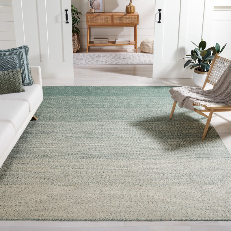 Dequavius Natural Fiber Hand Loomed Jute Ombre Rug, Rectangle 5' x 8'