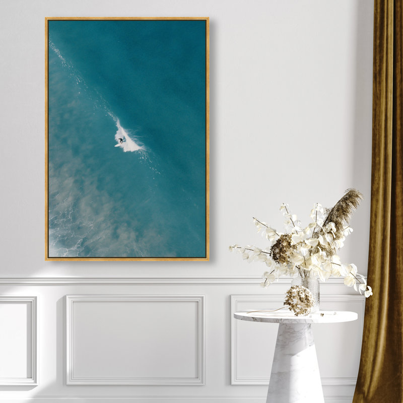 Aquamarine Breath Print by Oliver Gal, 55"H x 37"W, Gold Floater Frame