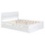 Cadre de lit double moderne avec lit gigogne simple et 2 tiroirs pour blanc brillant et blanc délavé