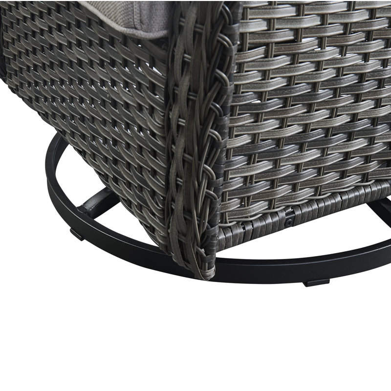 Swivel and sliding wicker patio chairs, Gris, Gris