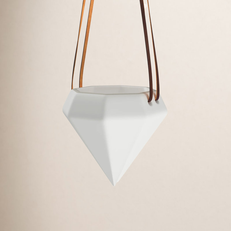 Guilford Ceramic Hanging Planter, Matte White