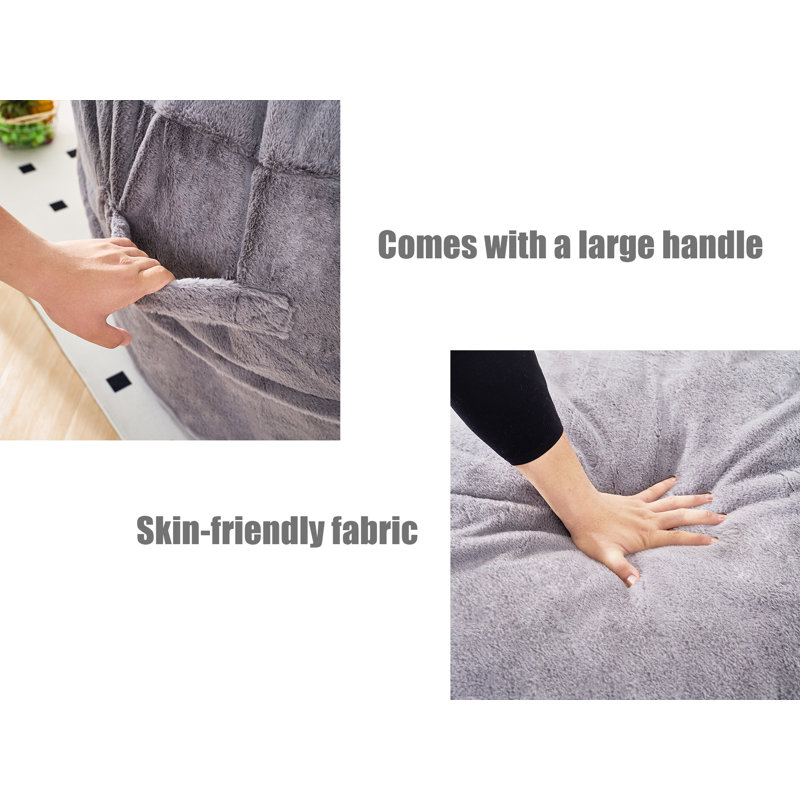 Fauteuil à billes Giant, Fausse fourrure grise