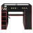 Full-Size Loft Bed with Desk, Wardrobe, Storage & RGB Light for Gamers, Red-1517454642