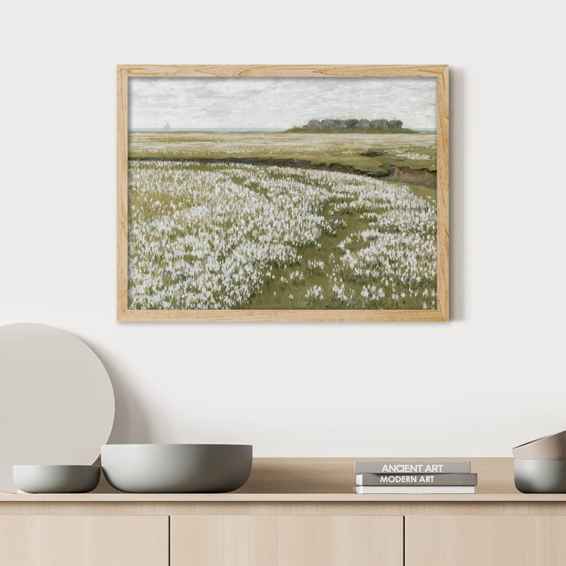 «White Flower Countryside Farm» sur papier, Naturel, H 12 po x l 16 po