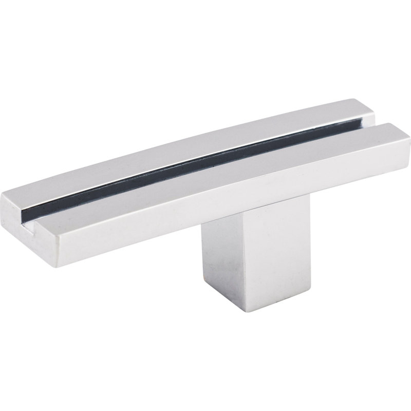 Inset Rail 2 5/8" Length Geometric Knob, Polished Chrome