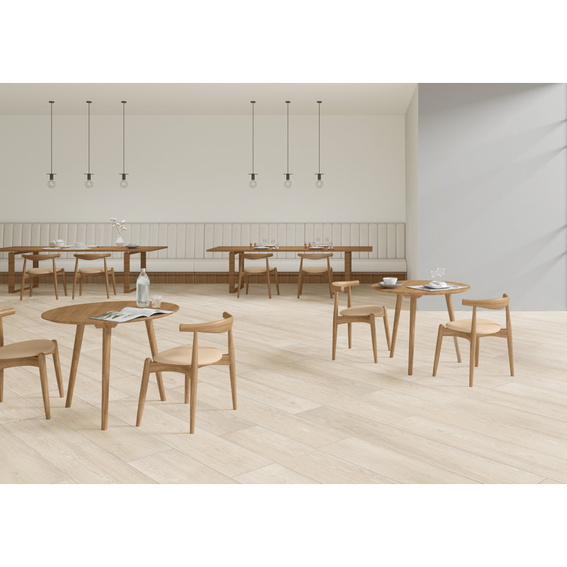 Planx 12" x 72" Wood Look Porcelain Wall & Floor Tile, Frost