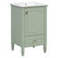 Meuble-lavabo de 20 po avec lavabo en céramique, pieds en bois massif, meuble-lavabo autoportant avec armoire de rangement, tiroirs et portes à fermeture en douceur, support de rangement-712529393