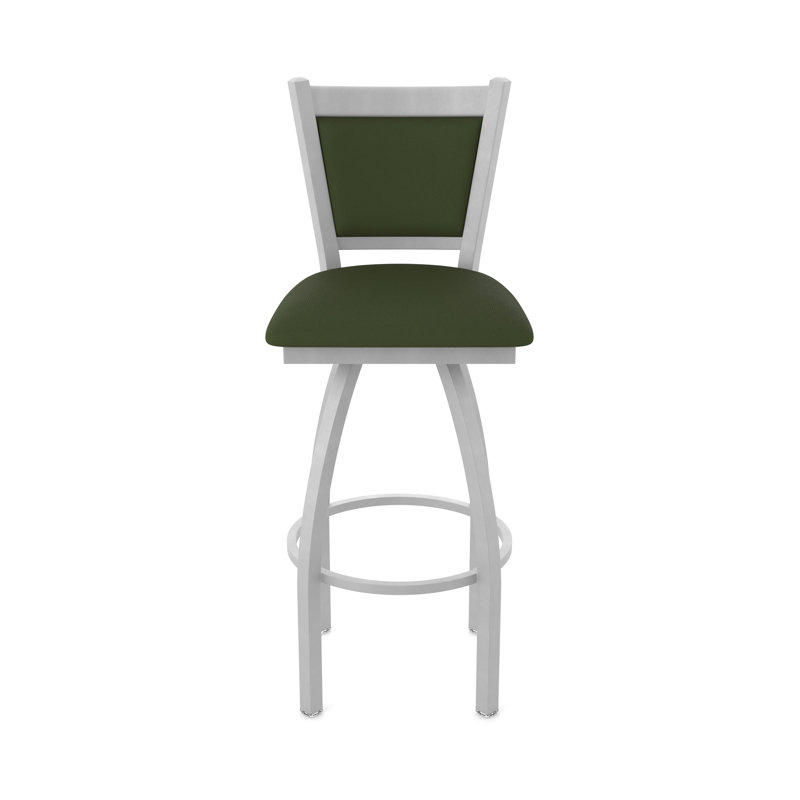 Tabouret pivotant Hadleigh, Vinyle - pin Canter, Nickel anodisé, Tabouret de bar (siège d'une hauteur de 36 po)
