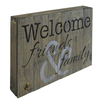 Décoration murale en bois "Welcome Friends and Family"